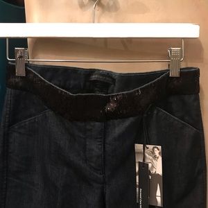 Bootleg Jeans with Sequin Belt Embellishment